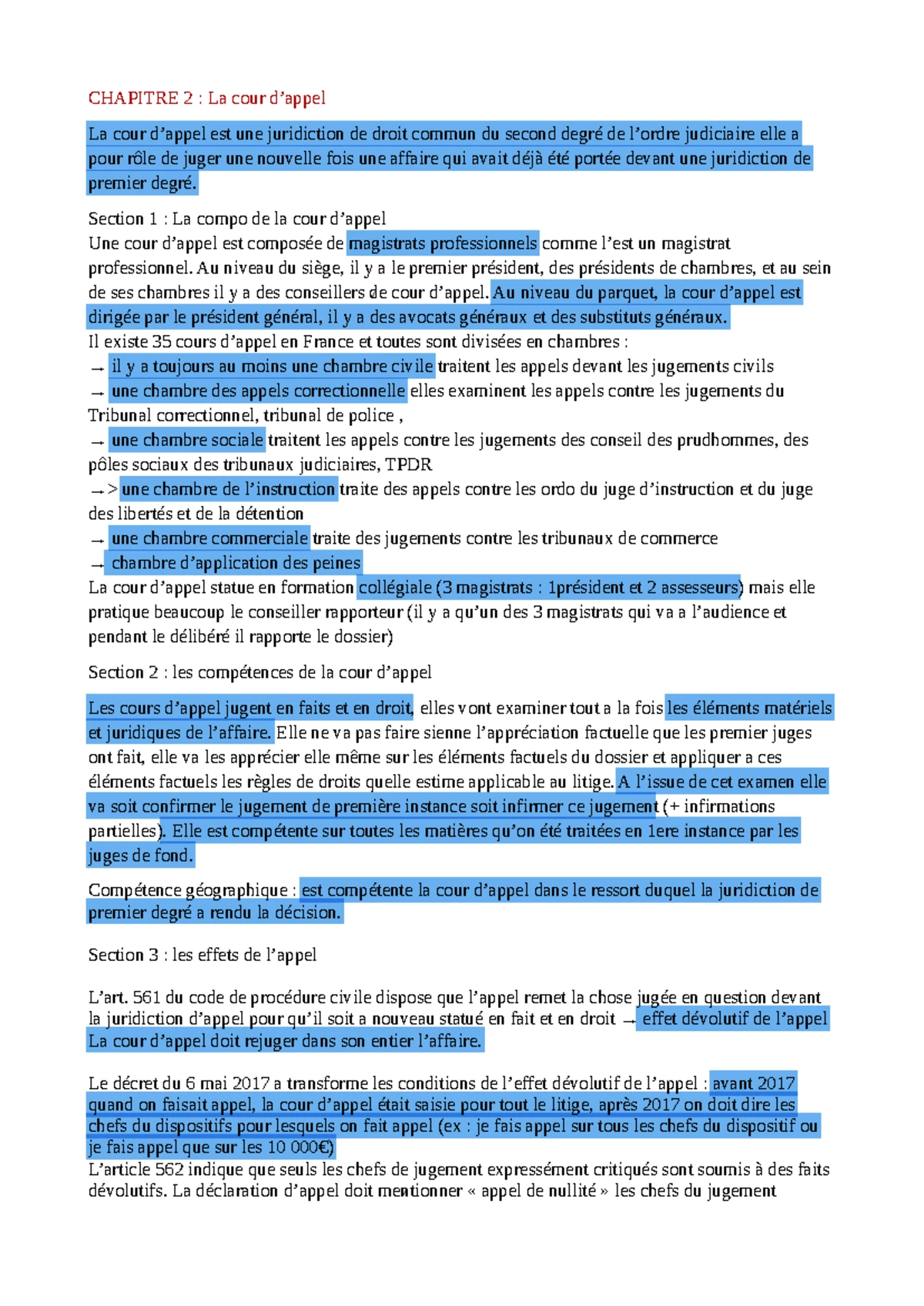 Chapitre 4 - notes de cours - Chapitre 4 : les acteurs de la justice ...