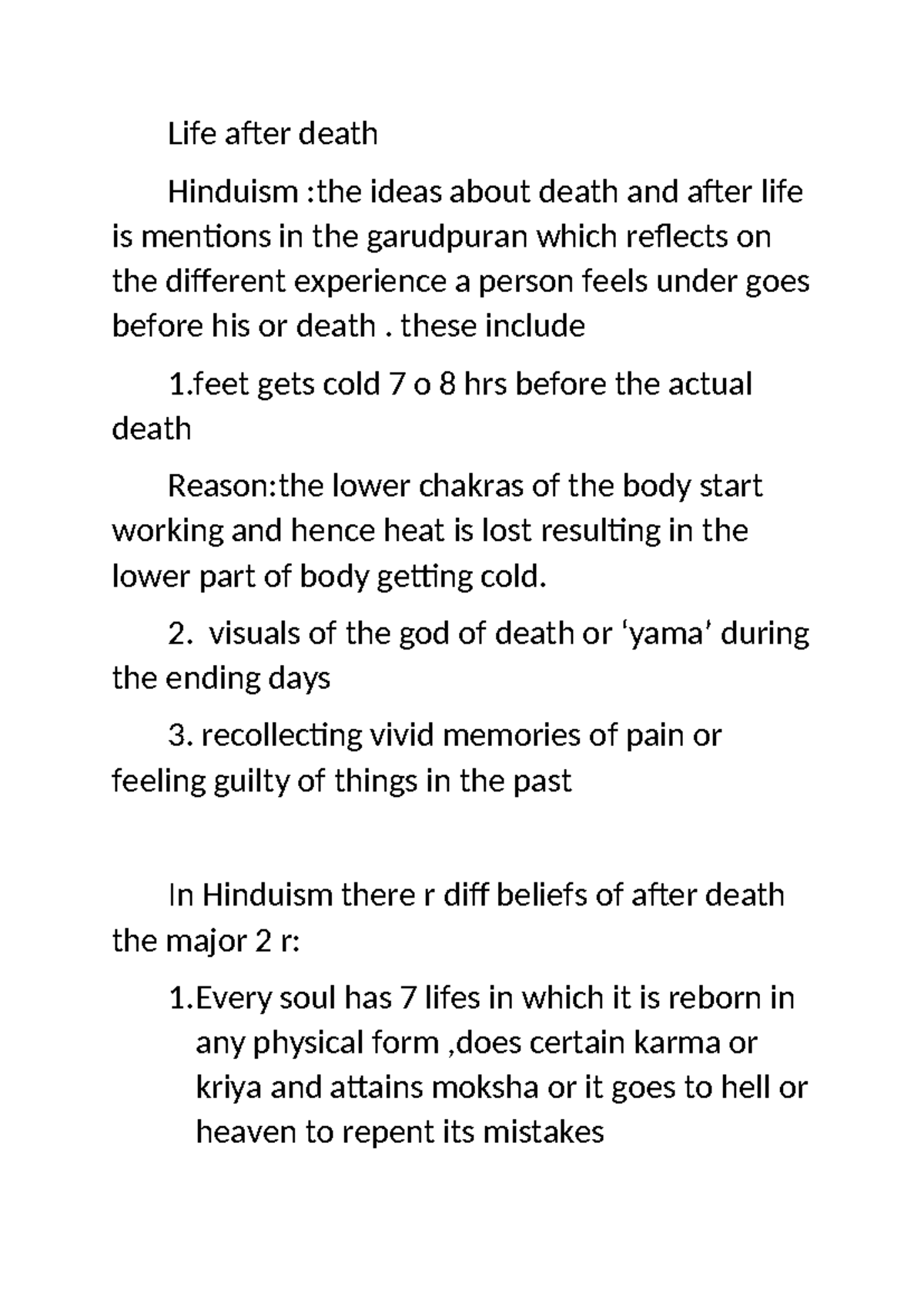 Life after death - ddae - Life after death Hinduism :the ideas about ...