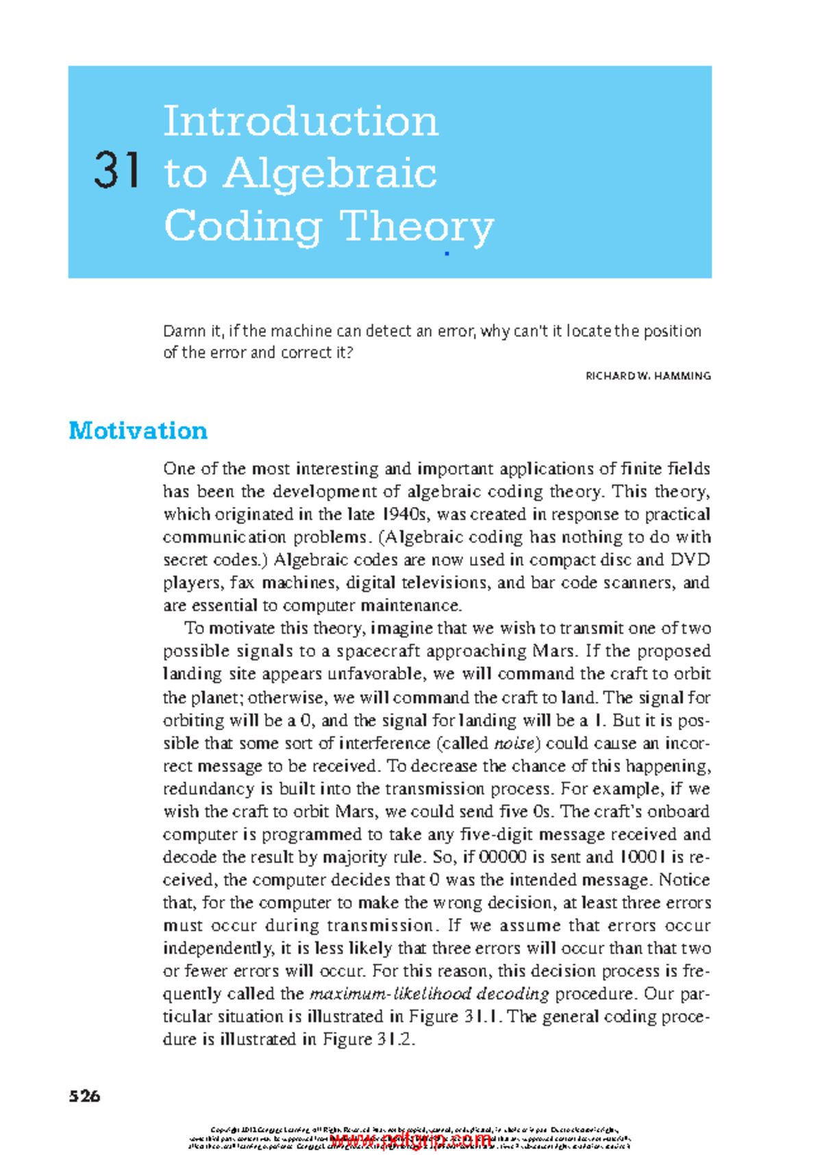 Contemporary Abstract Algebra 33 - 526 Introduction to Algebraic Coding ...