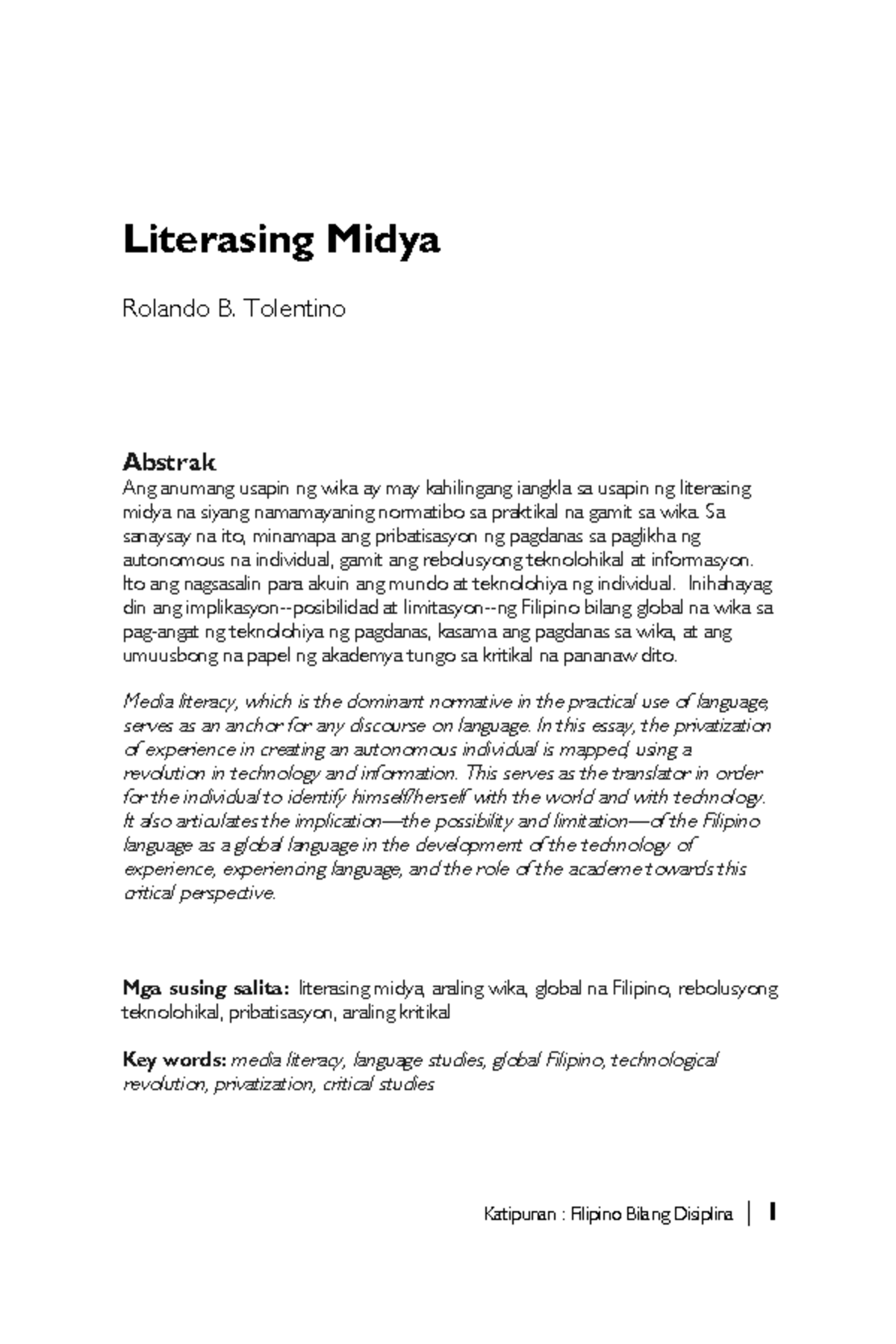 Literating Media: Insights on Language and Technological Influence ...