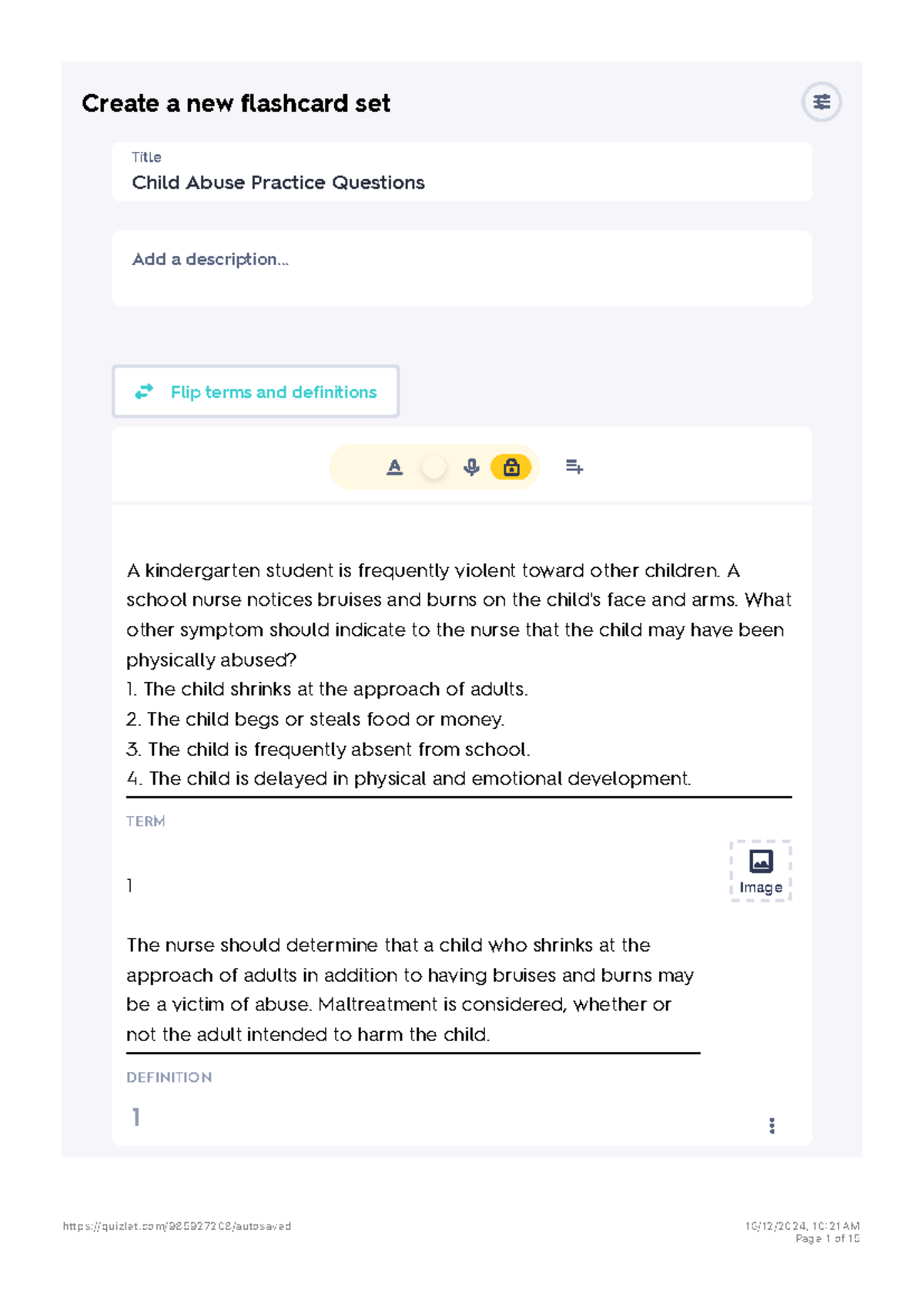 Child Abuse 3 - Quiz Practice Questions and Answers - Studocu