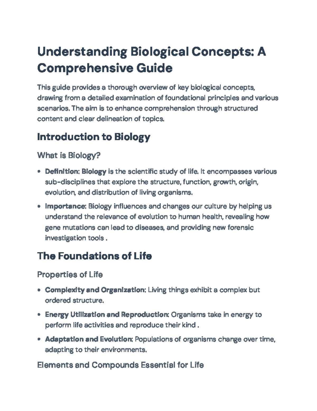 Understanding Biological Concepts: Comprehensive Guide for Bio 101 ...