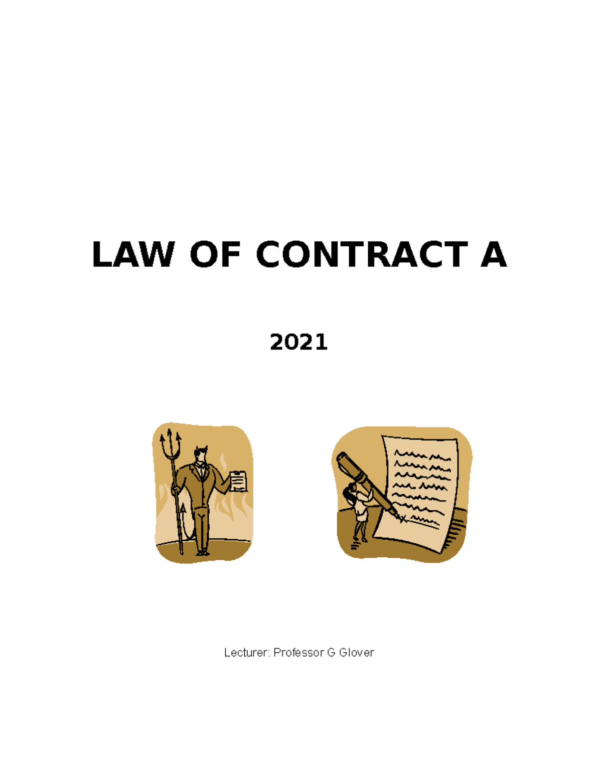 LAW OF CONTRACT A - Handout and Reading List - 2021 Overview - Studocu