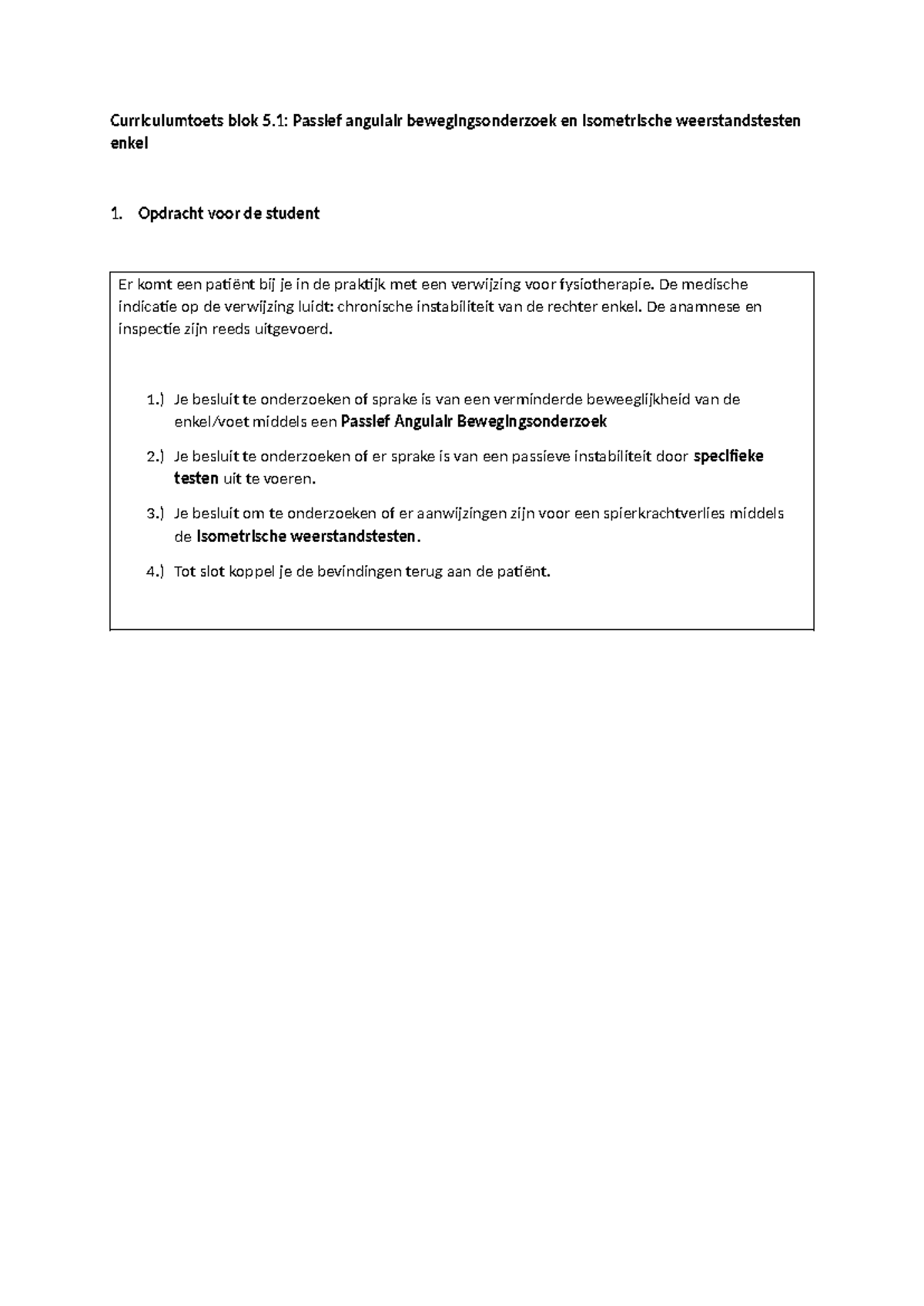 Curriculumtoets blok 5: Oefenmateriaal for CCVH - Bewegingsonderzoek ...