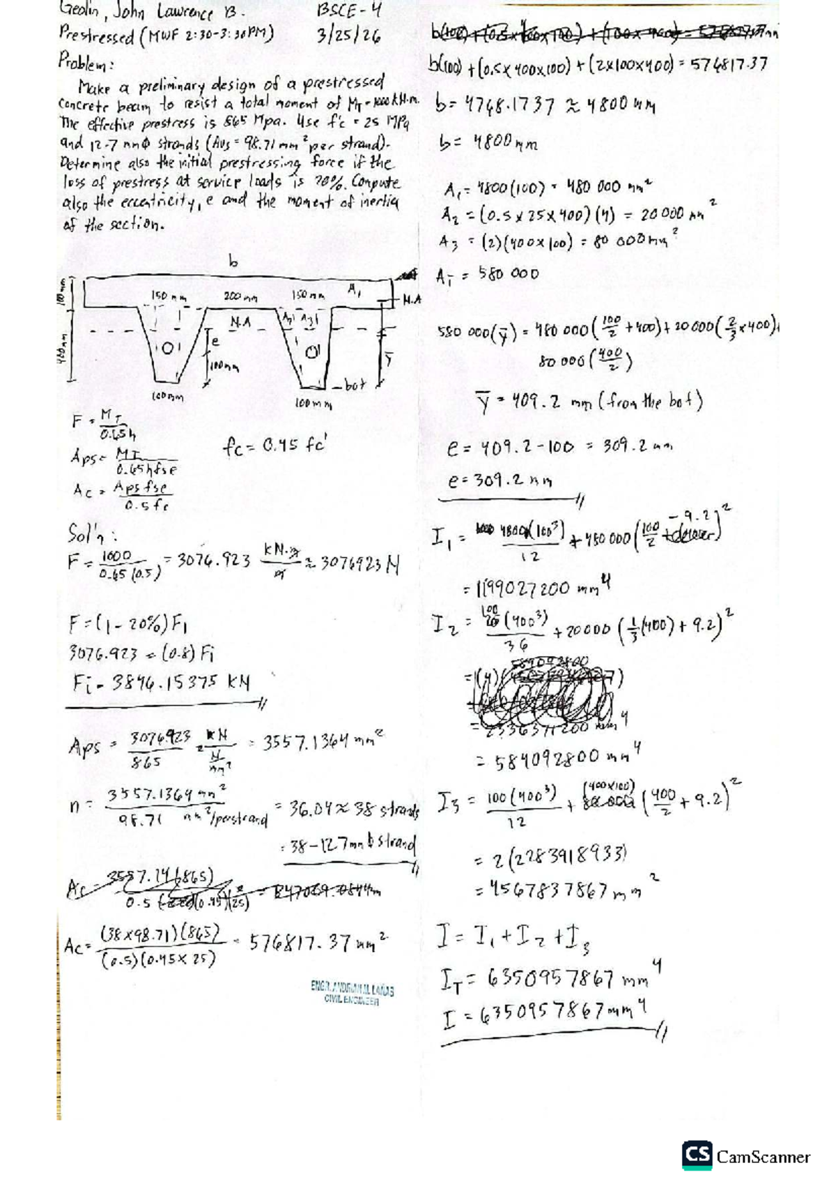 ENGR 13 Y 26 L: Design of Prestressed Beams in Concrete - Studocu