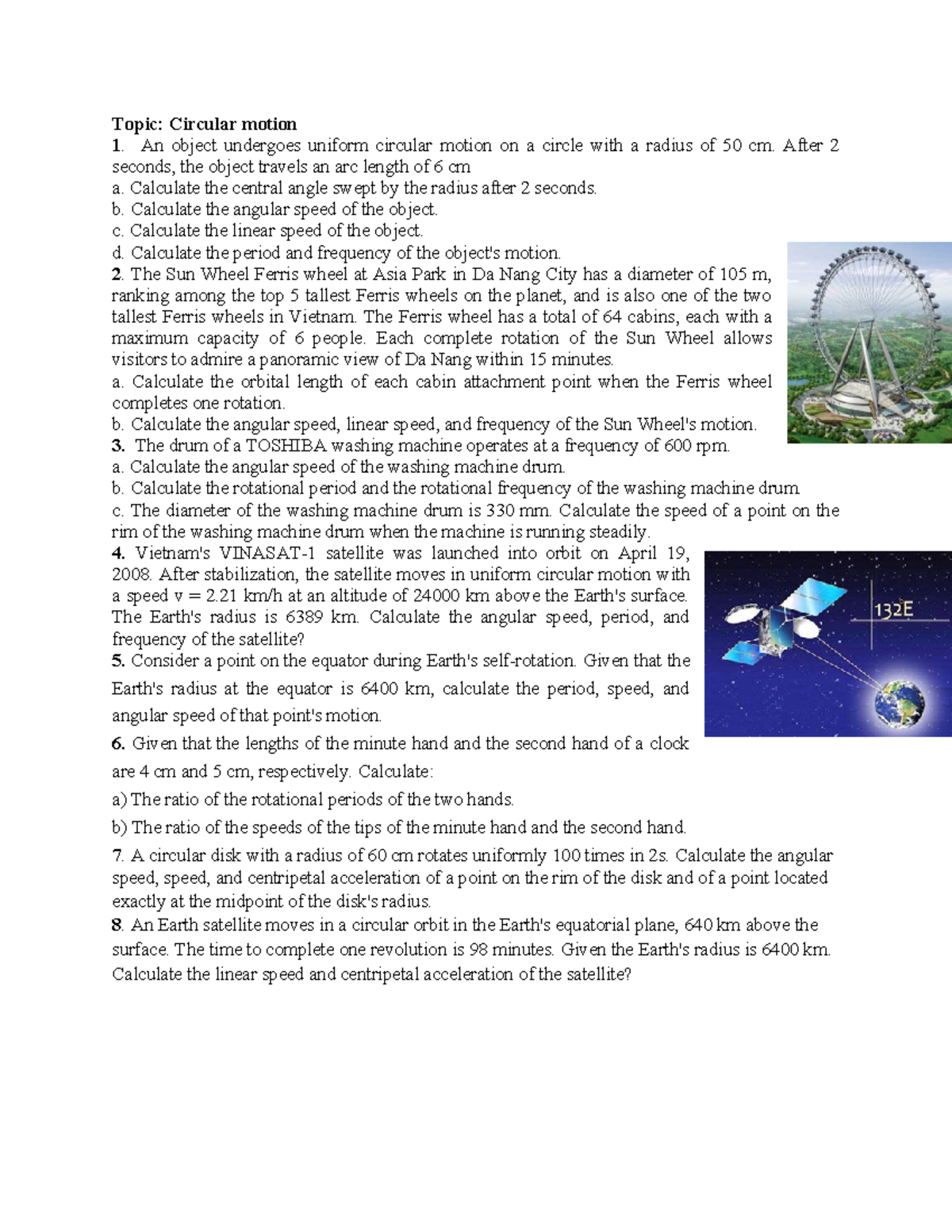 Circular Motion Calculations: Physics 101 Final Exam Notes - Studocu