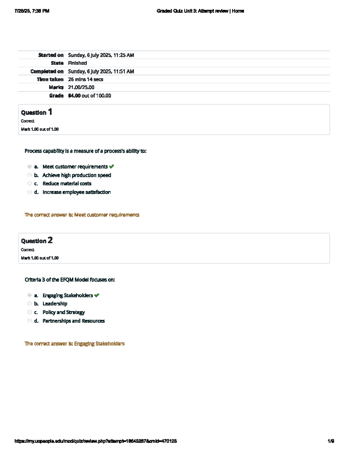BUS 4406 Graded Quiz Review: Unit 3 Attempt Analysis - Studocu