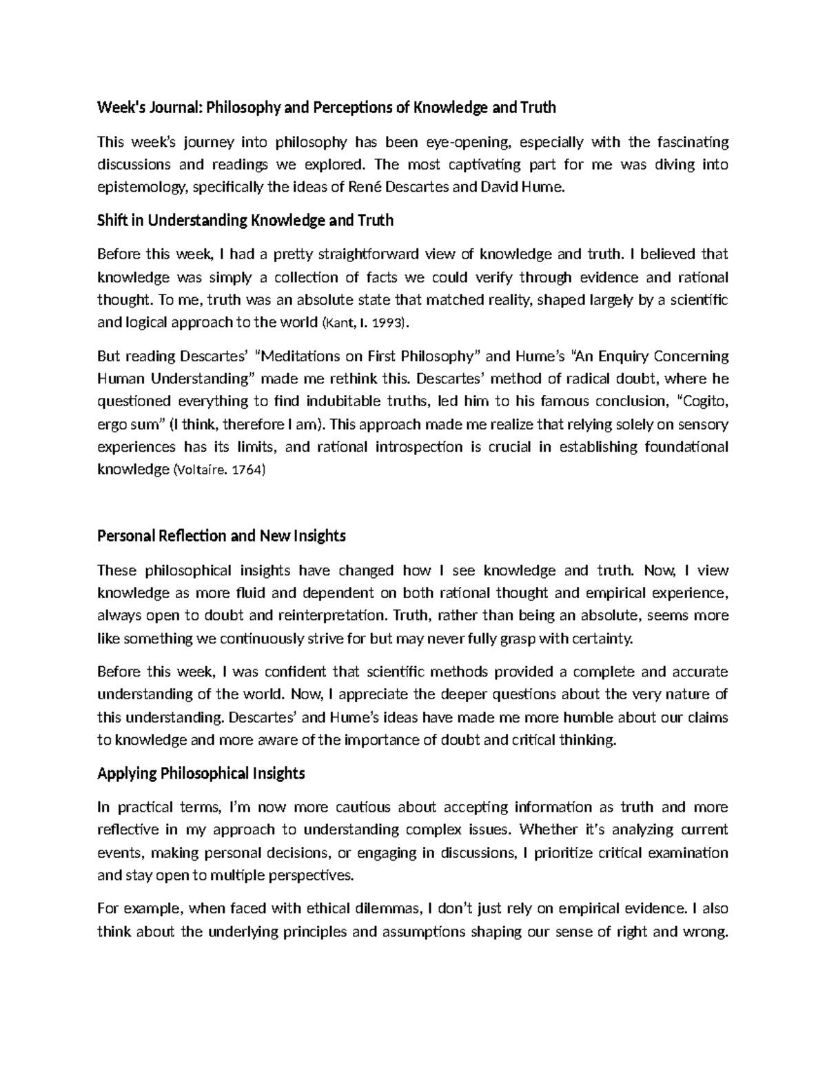 PHIL 1402 LJ 7 - lecture note - Week's Journal: Philosophy and ...