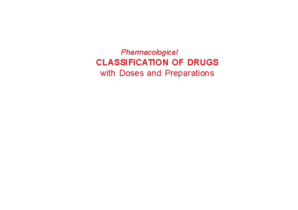 KD Tripathi Pharmacology - Classification of Drugs & Doses, 5th Ed ...