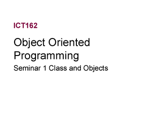 Sem6-2024 - NAA - ICT 162 Object Oriented Programming Seminar 6 SOLID ...
