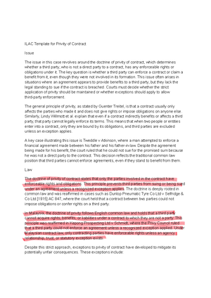 Discharge Final - ILAC TEMPLATE - ILAC for Discharge by Breach Law A ...