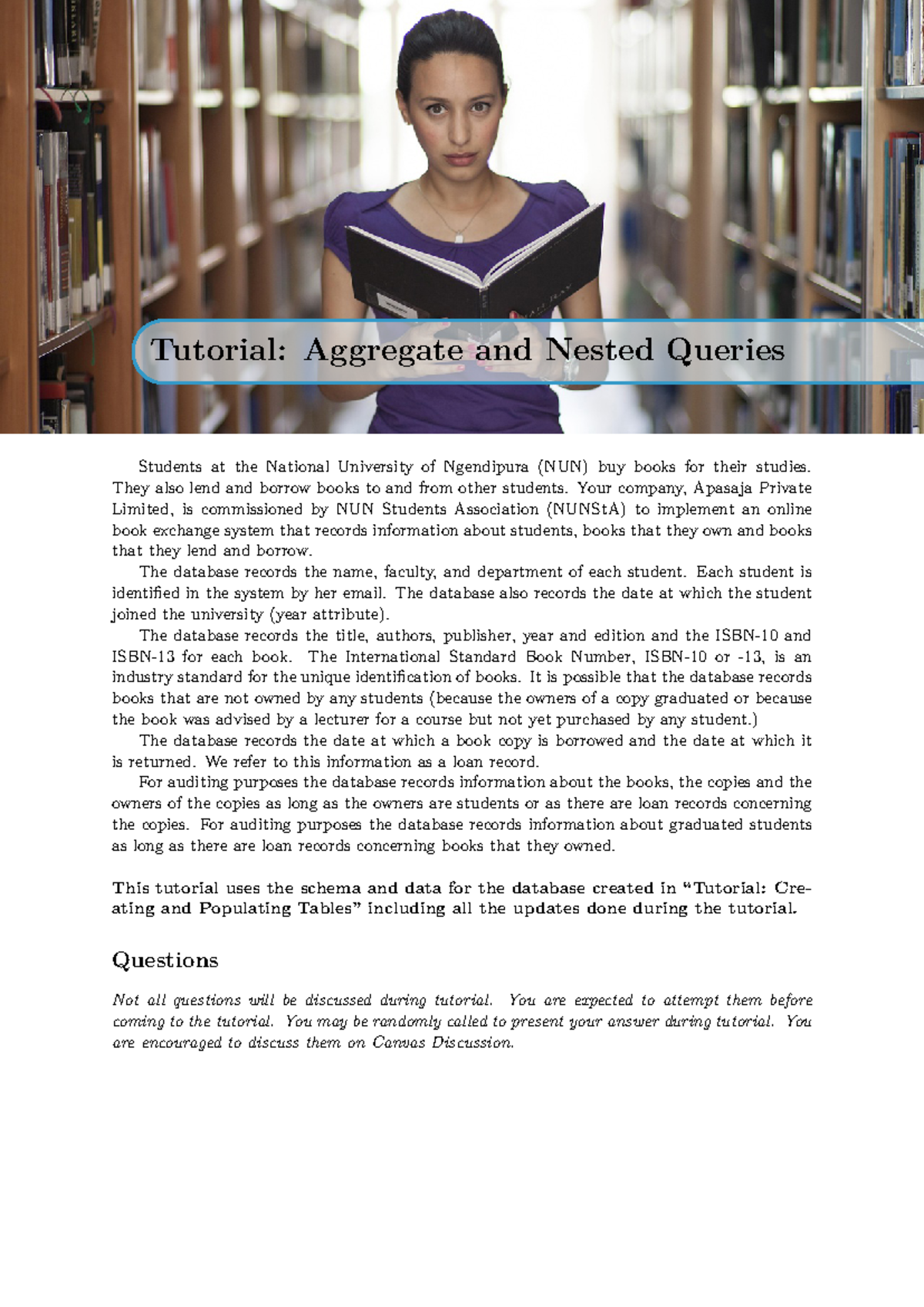 NUN Tut04: Aggregate & Nested Queries Tutorial Notes - Studocu