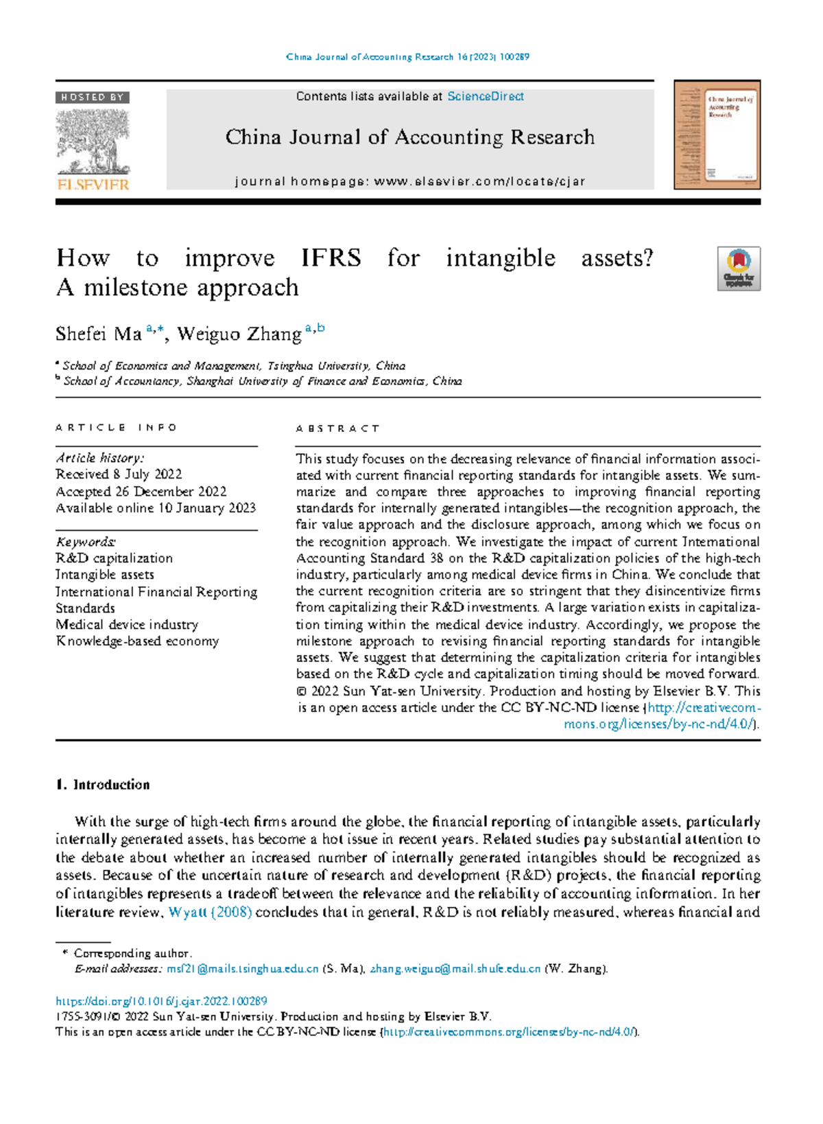 Improving IFRS for Intangible Assets: A Milestone Approach (ACC 2023 ...