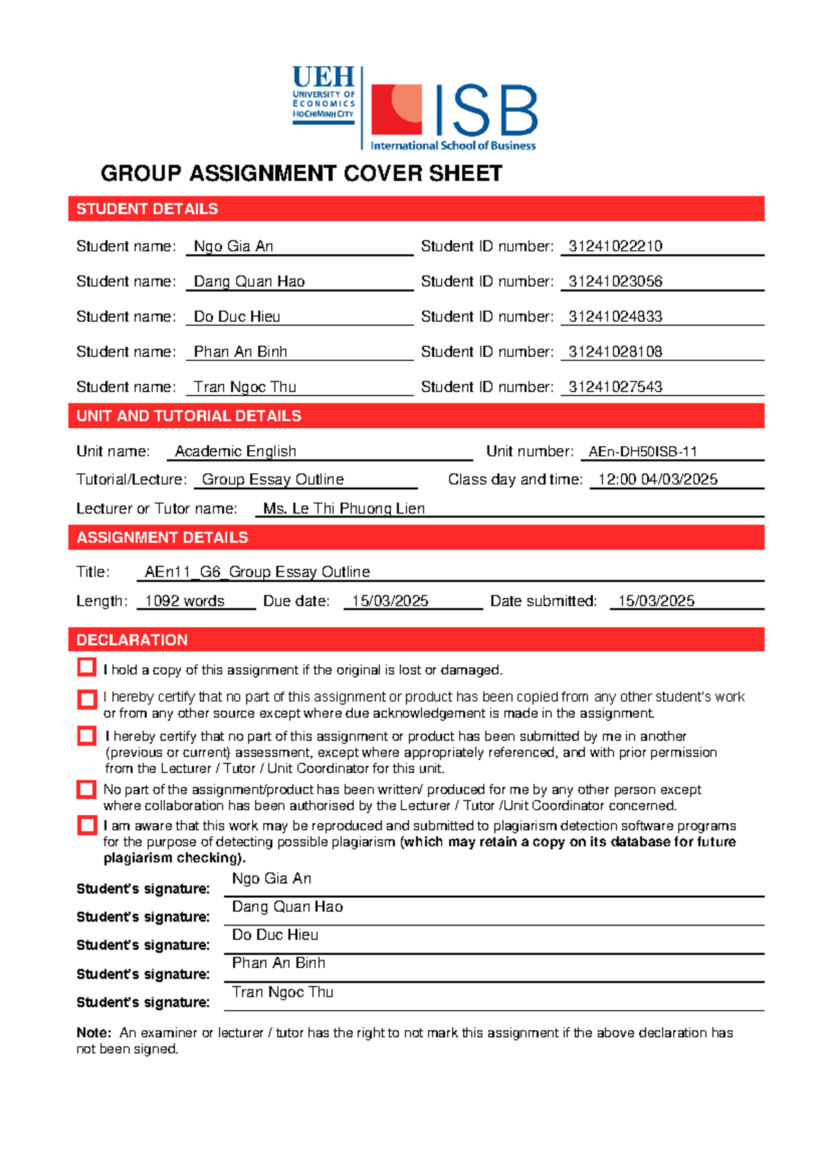 AEn11 G6 Group-Essay-Outline - GROUP ASSIGNMENT COVER SHEET STUDENT ...