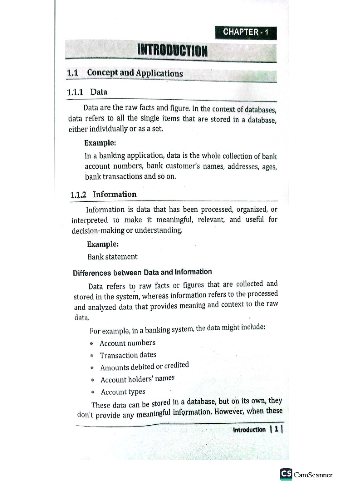 CS Chapter 1: Introduction to Computer Applications and Databases - Studocu