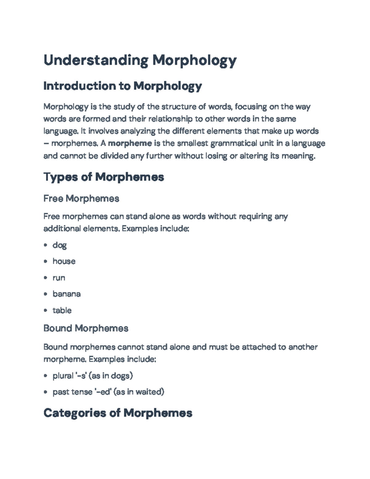 Understanding Morphology: An In-Depth Study of Word Structure ...