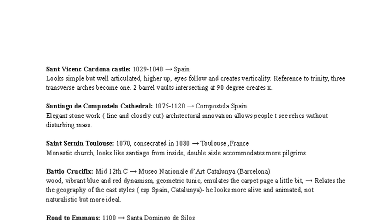 Art Slide Identifications for ARTH 204: Key Works and Analysis - Studocu