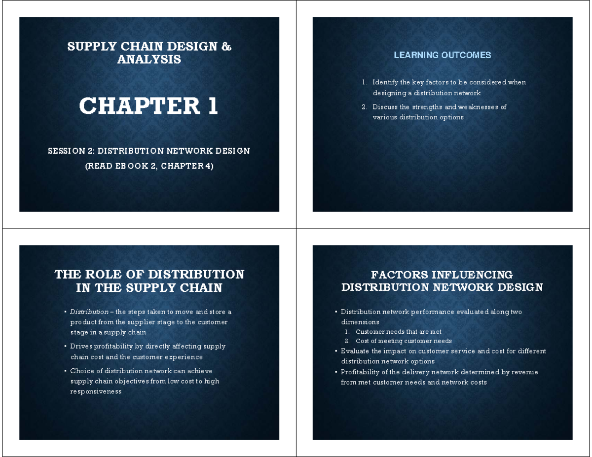 Supply Chain Design Analysis: Chapter 1 - Distribution Network Design ...