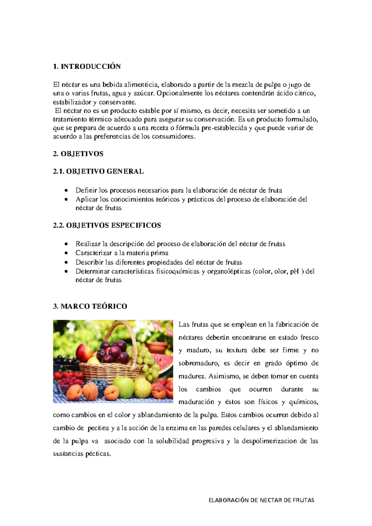 Elaboración de Néctares de Frutas: Proceso y Control de Calidad - Studocu