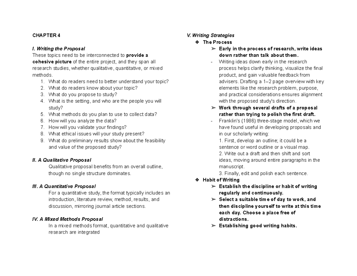 CHAPTER 4 & 5: Writing Proposals in Research Studies (Fields P2) - Studocu