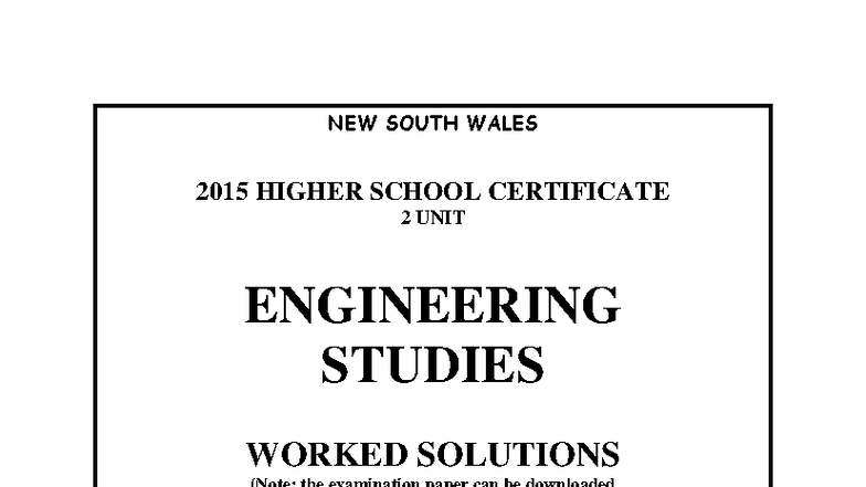 2015 HSC Engineering Studies Worked Solutions (2 Unit) - Studocu
