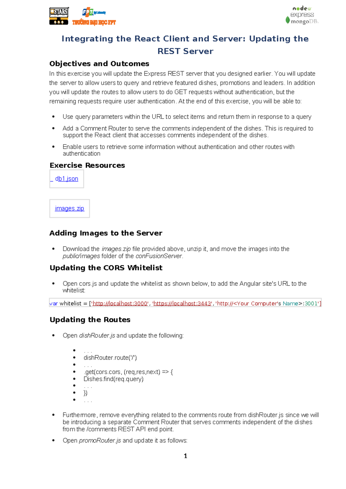 Exercise 25 - Intergrated the React client to Server - Integrating the ...