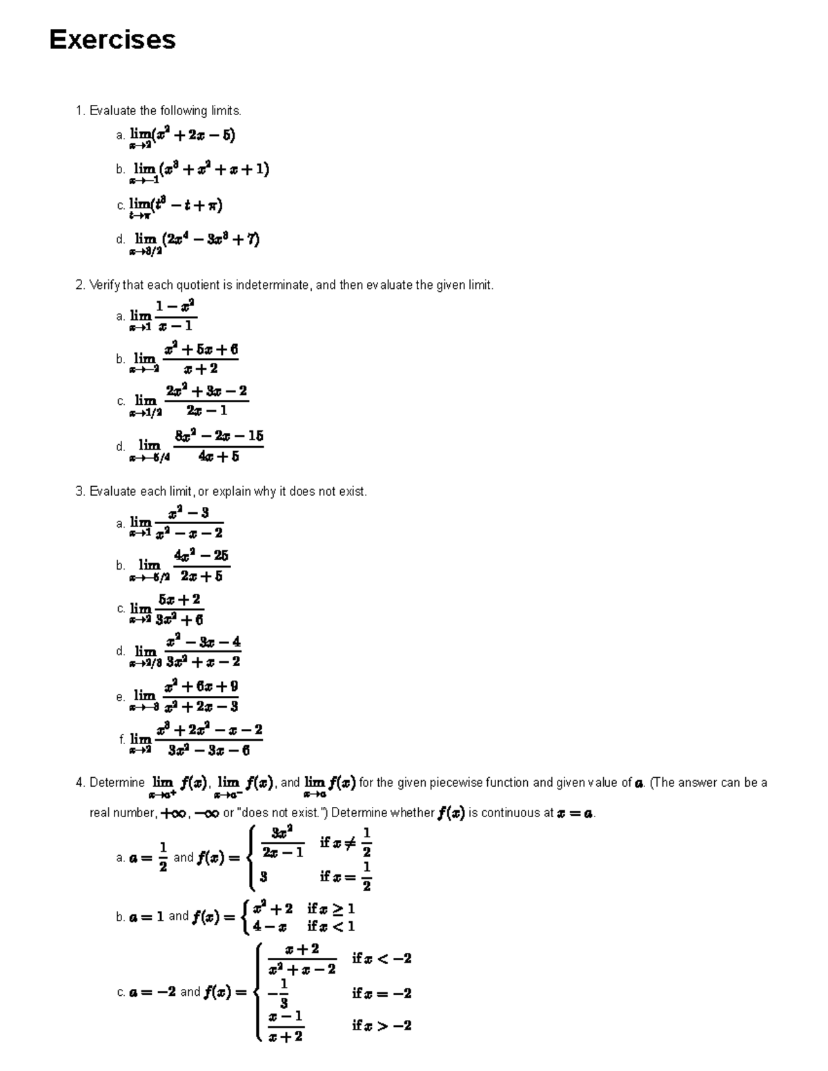 CEMC MATH 101 - Methods for Evaluating Limits of Polynomials and ...