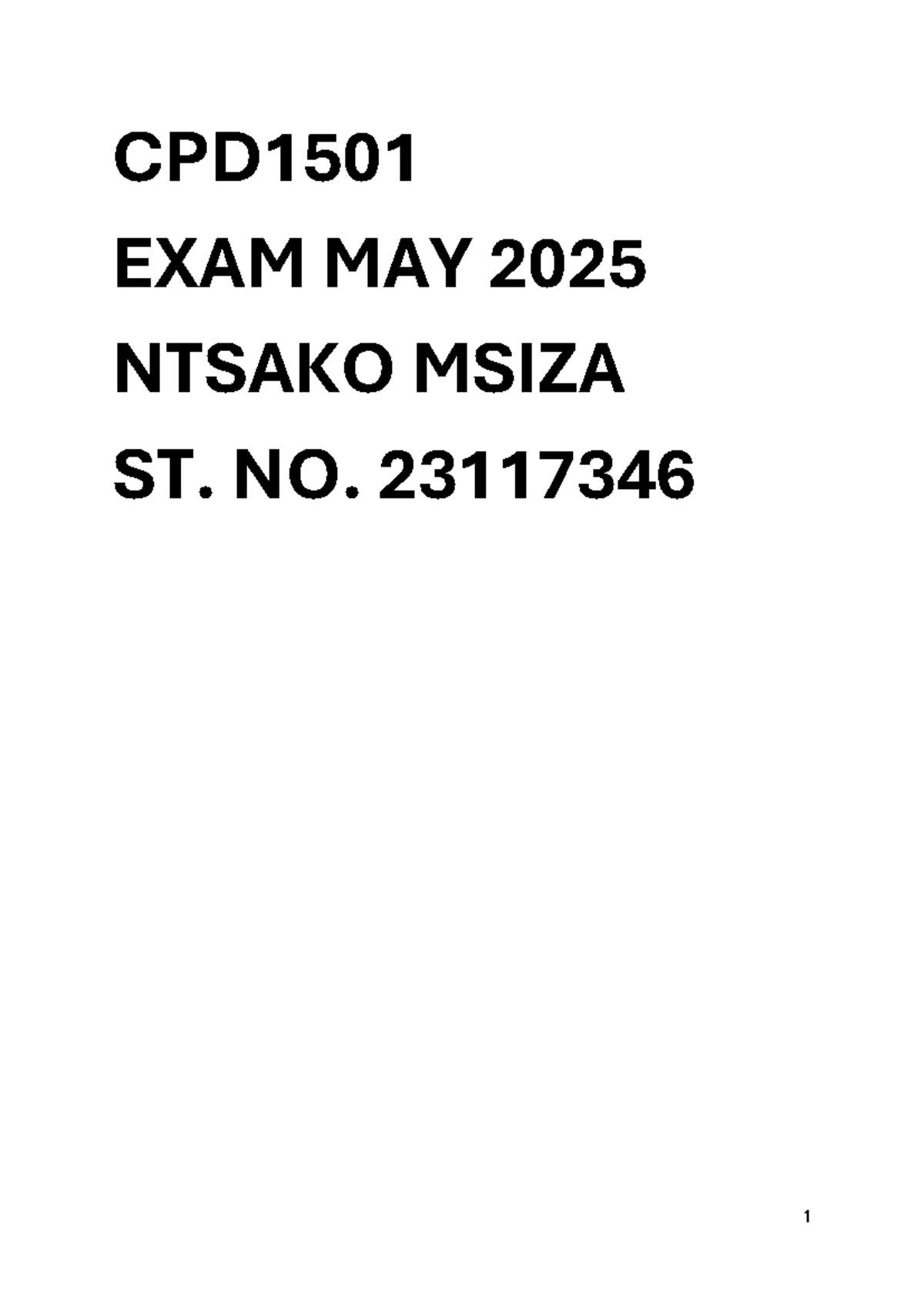 CPD1501 EXAM MAY 2025 - Citizenship & Democracy Responses - Studocu