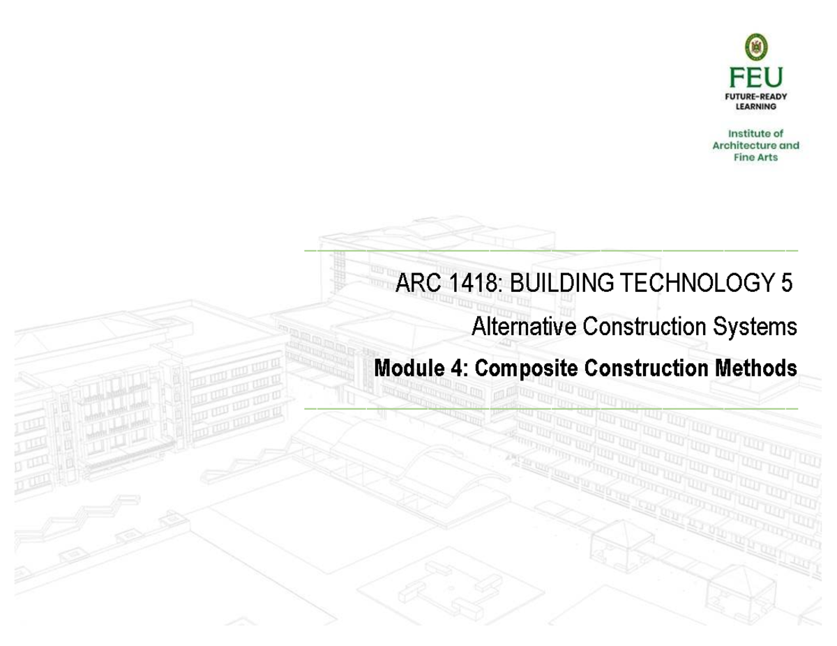 ARC 1418: Building Technology 5 - Composite Construction Methods - Studocu