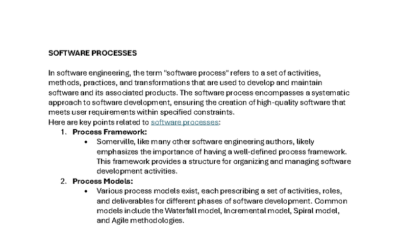 INF3705 Software Processes and Agile Development Notes - Studocu