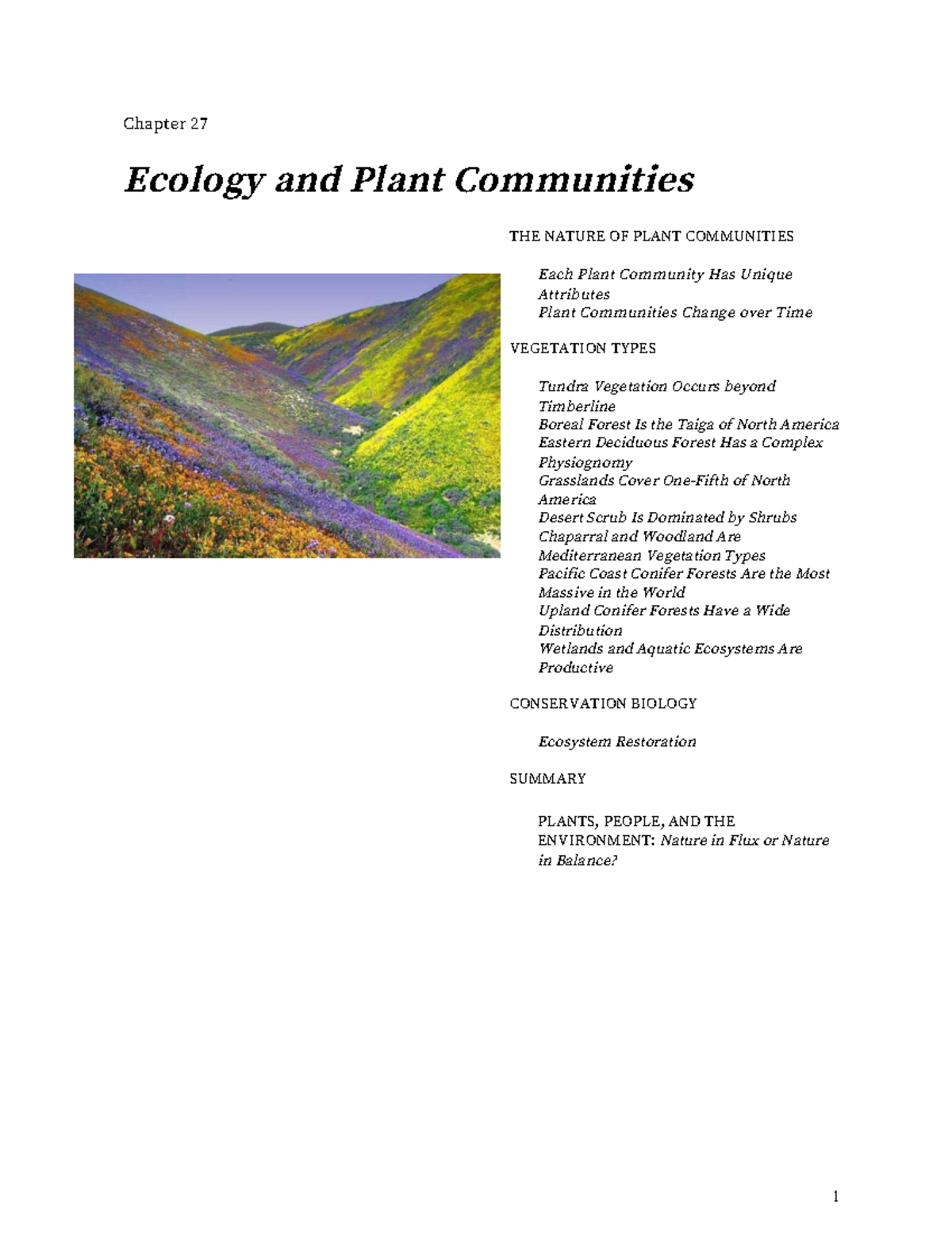 Chapter 27nf - notes - Chapter 27 Ecology and Plant Communities THE ...
