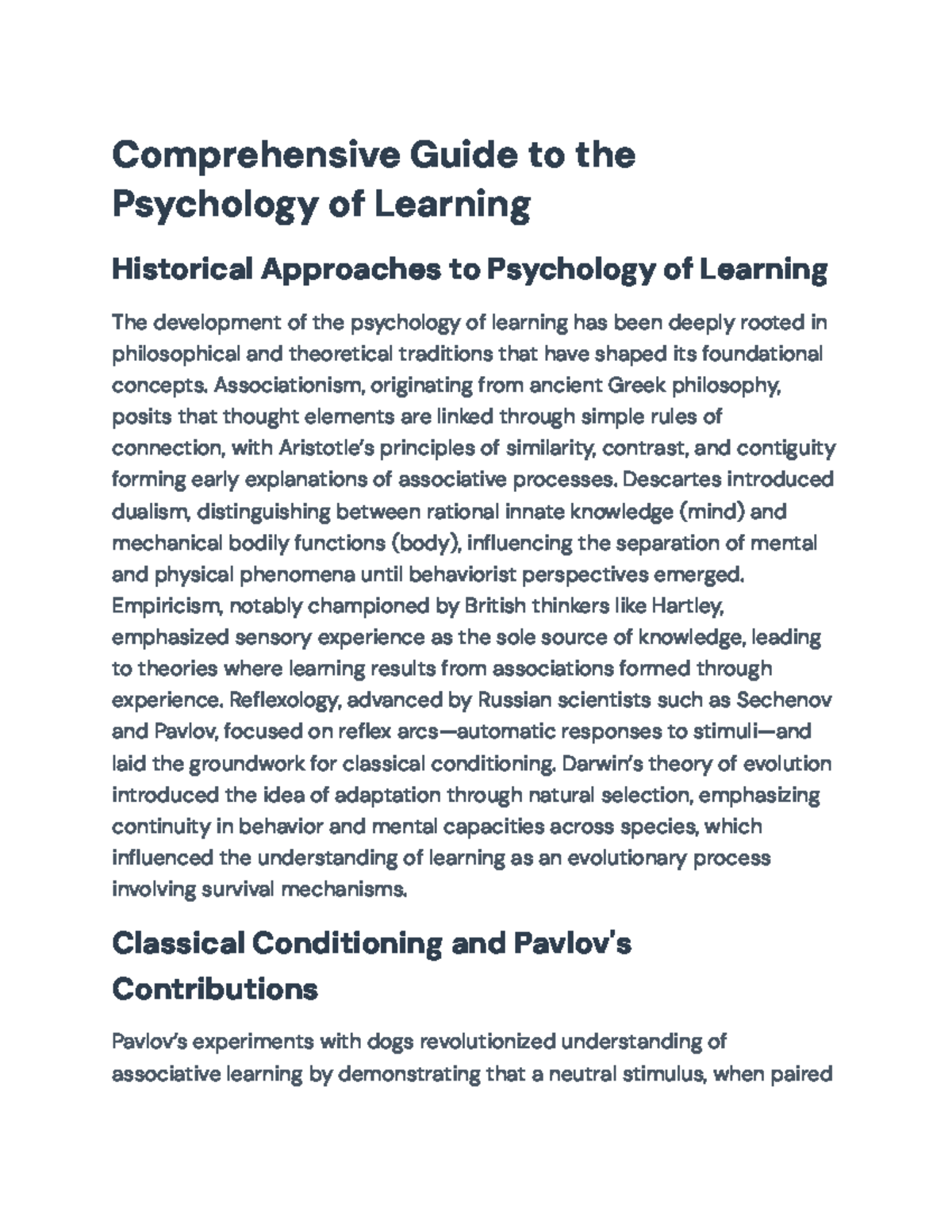 Comprehensive Guide to PSY 101: Classical & Operant Conditioning - Studocu