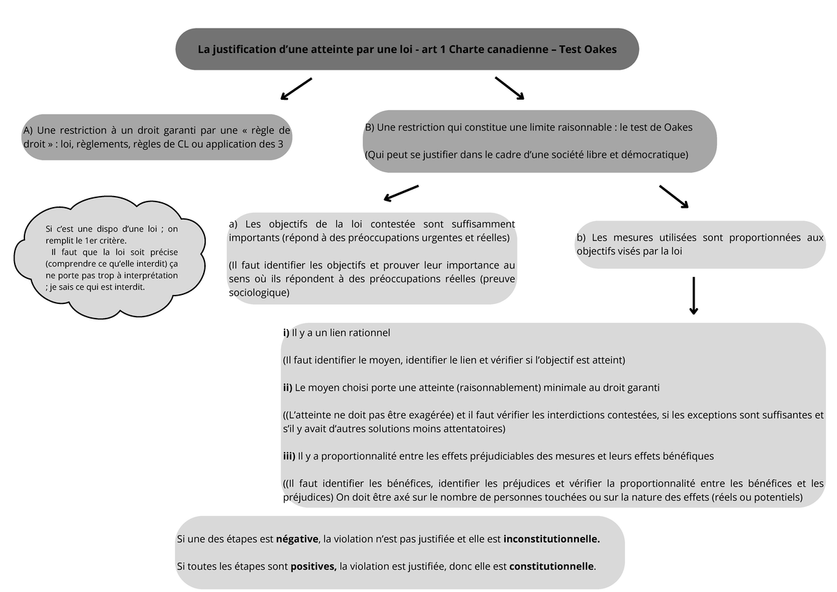 Droit constitutionnel II : Analyse du Test Oakes et des Restrictions ...