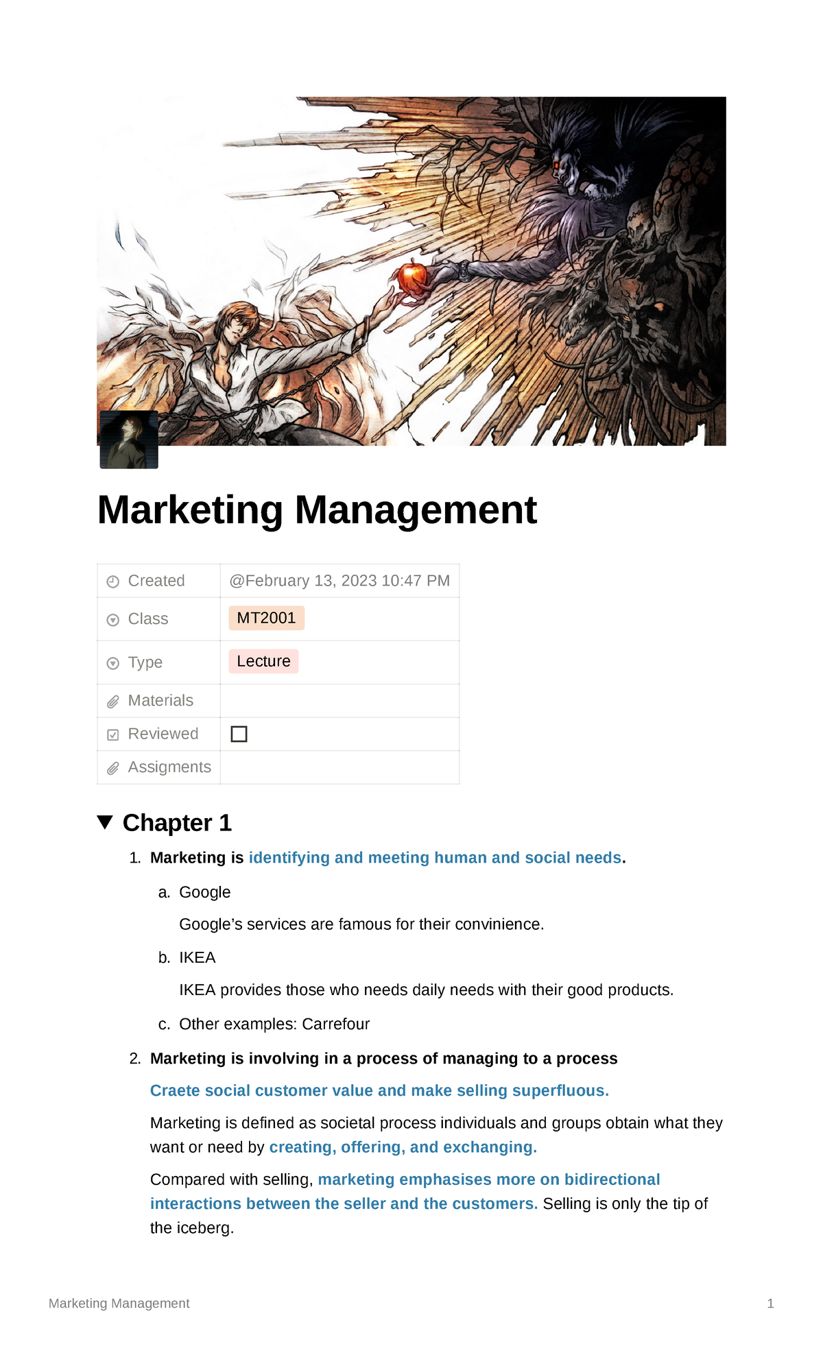 Marketing Management Lecture Notes (Class MT) - Week 4 Insights - Studocu