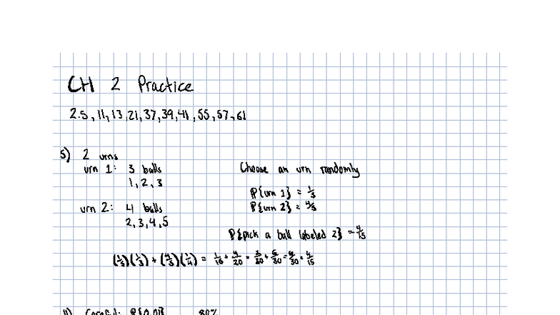 CH 2 Practice Problems on Probability and Binomial Distribution - Studocu