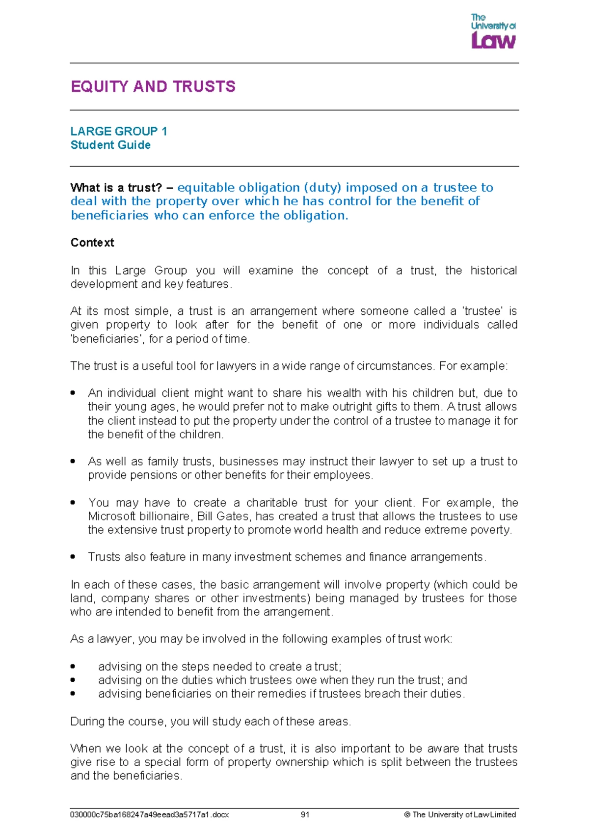 EQUITY AND TRUSTS LARGE GROUP 6: Trustee Investment Duties Guide - Studocu