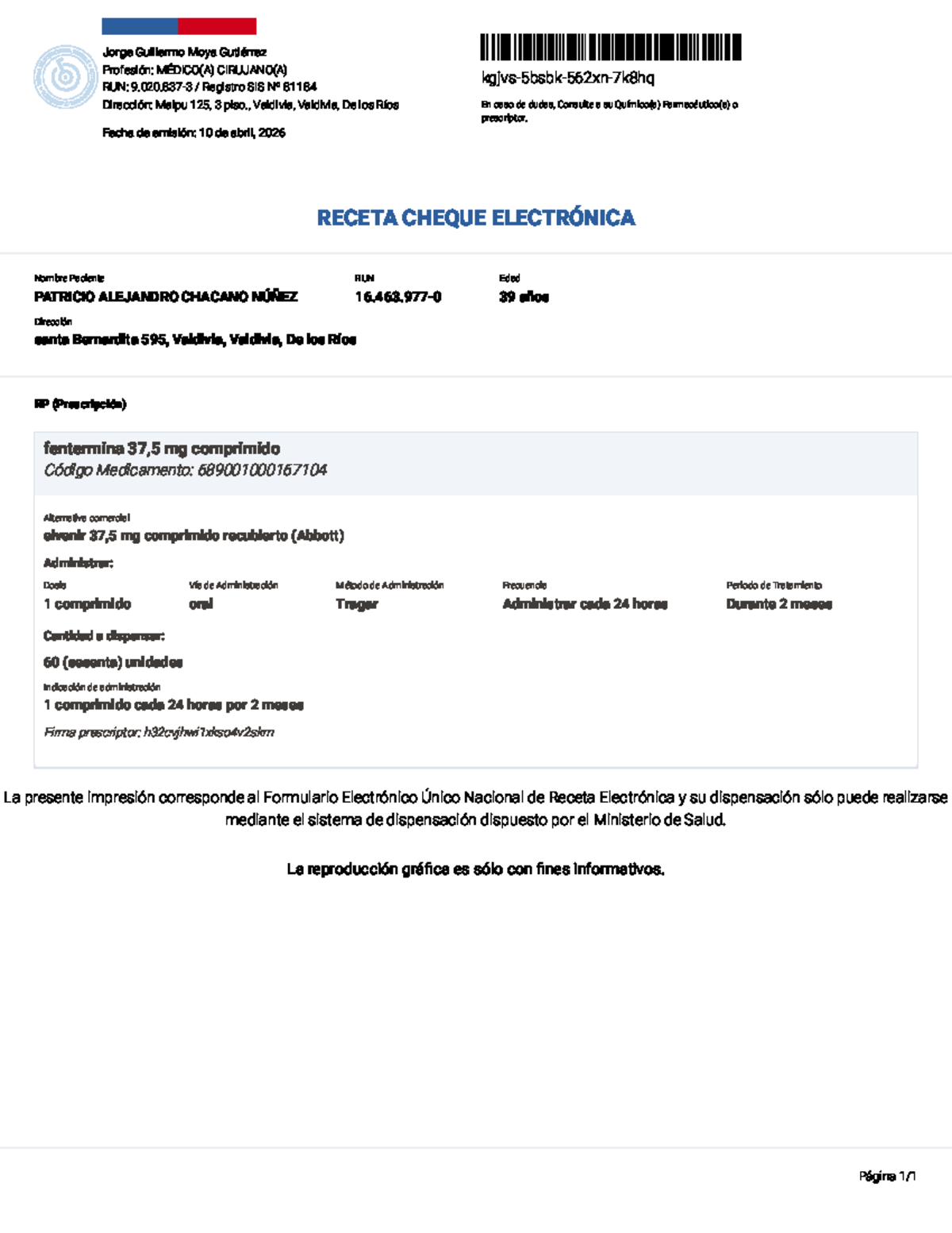Recetas Electrónicas - Apuntes Físico para Médicos - Document Preview