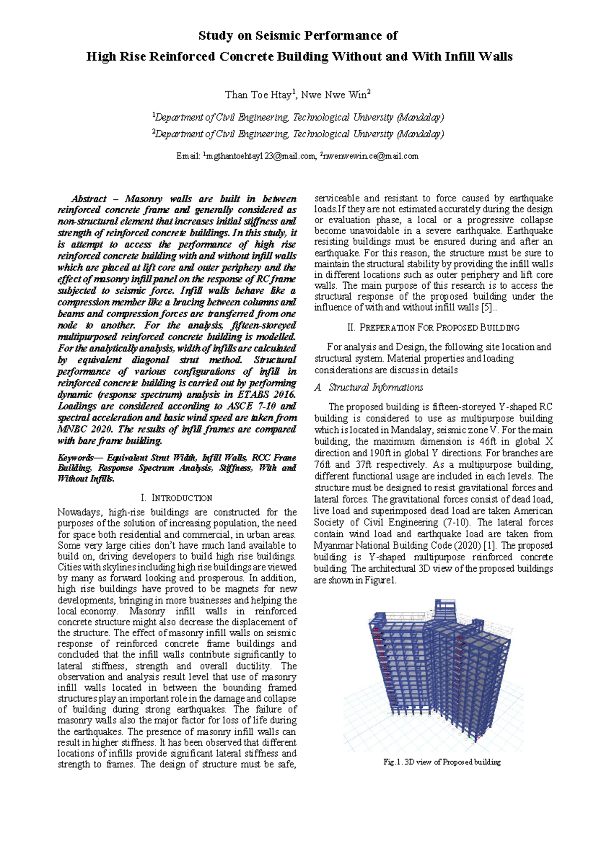 Seismic Performance Analysis of High Rise RCC Buildings with Infill ...