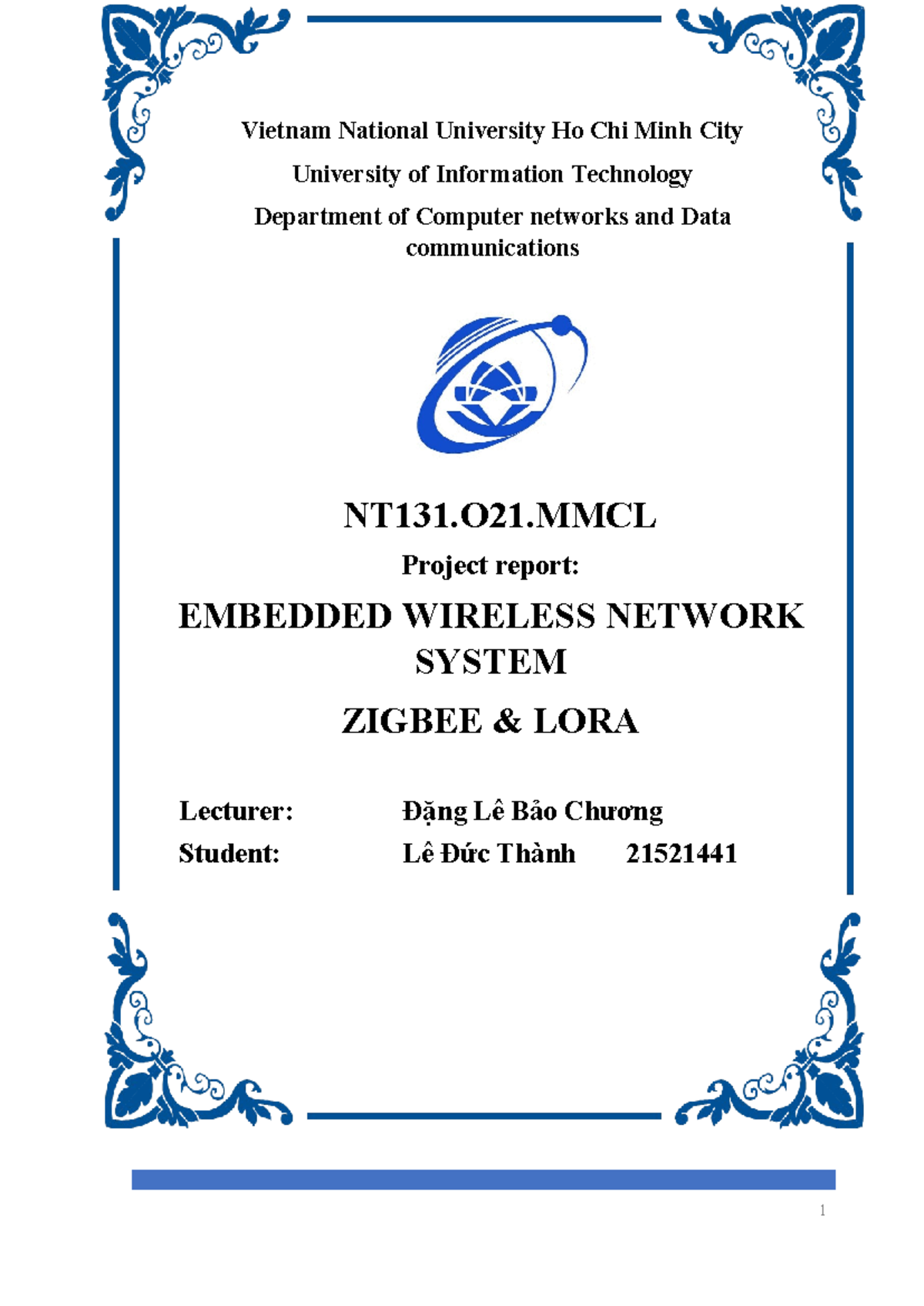 NT131.O21.MMCL: Project Report on Embedded Wireless Networks - LoRa ...