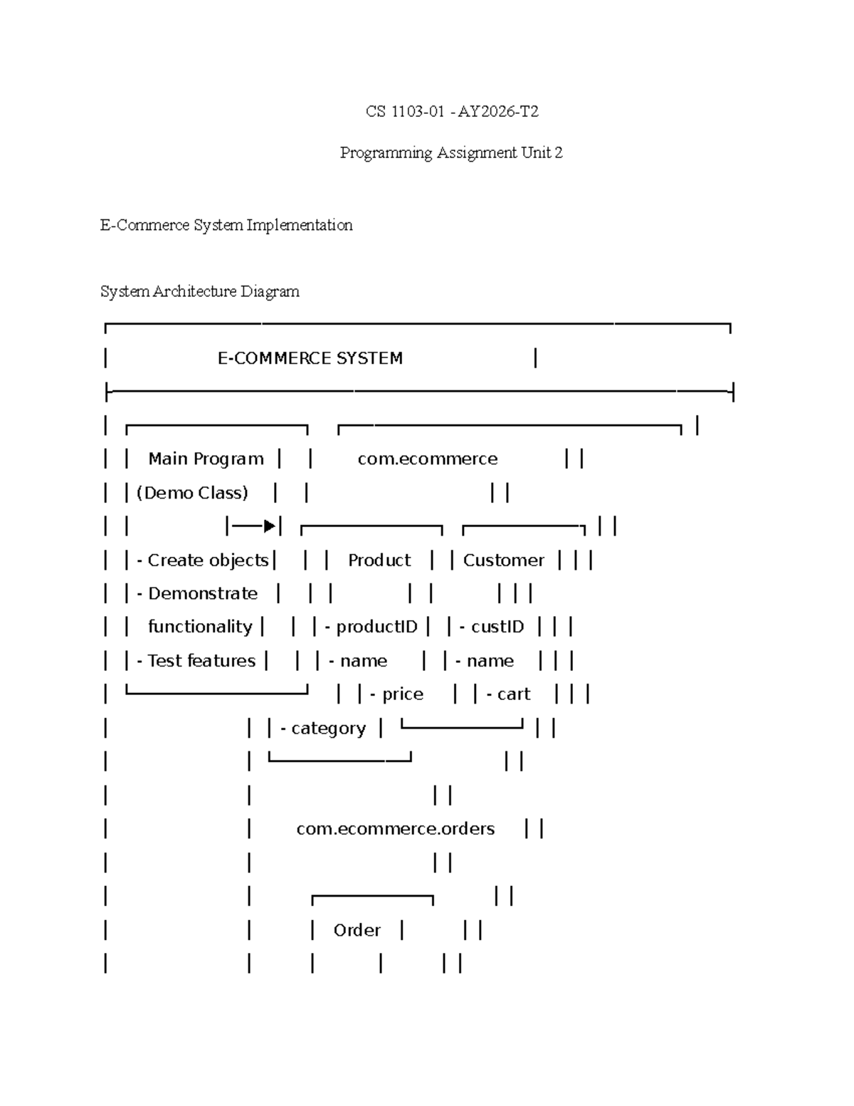 CS 1103-01 - AY2026-T2 Programming Assignment 2: E-Commerce System ...