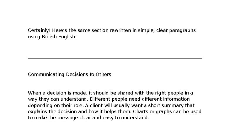 Communicating Decisions Effectively: A Guide for Stakeholders - Studocu