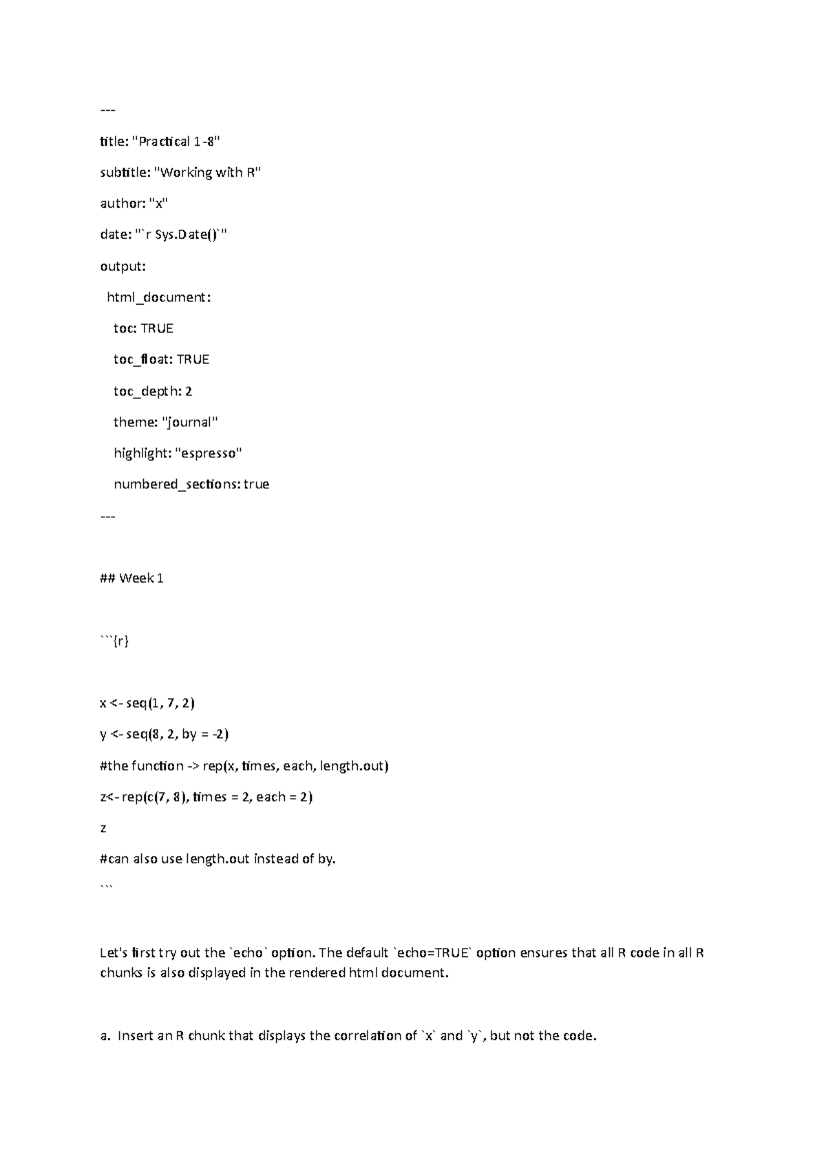 R Course Notes: Weeks 1-6 on Practical Applications in R - Studeersnel
