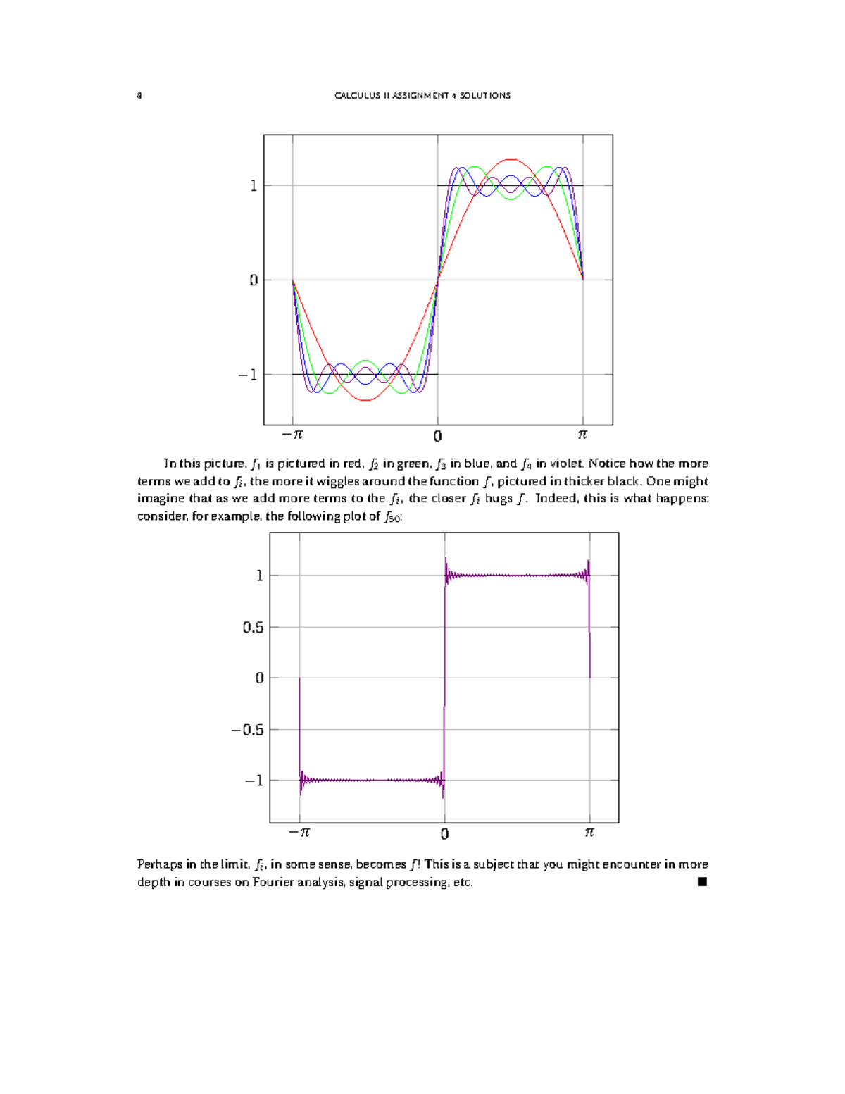 Calculus II (MATH 201) Assignment 4 Solutions and Analysis - Studocu