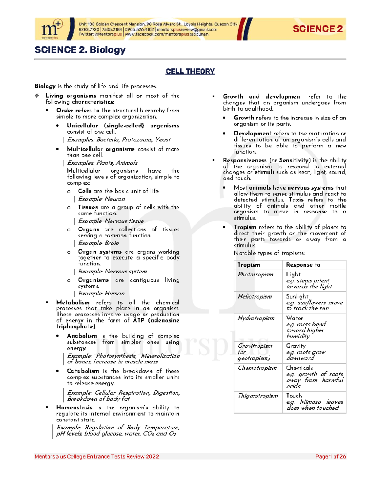 SCIENCE 2: Comprehensive Biology Study Guide for 2022 - Studocu