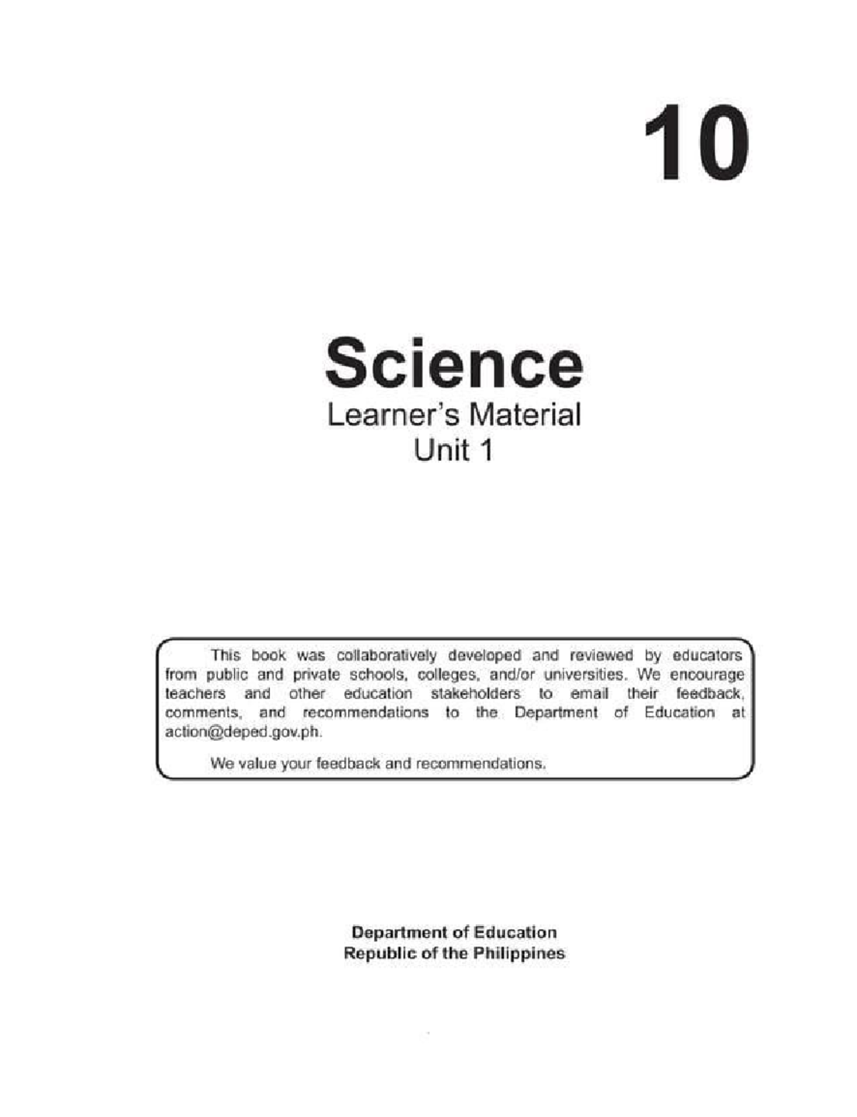 Grade 10 Science: Unit 1 - Earth and Space Module on Plate Tectonics ...