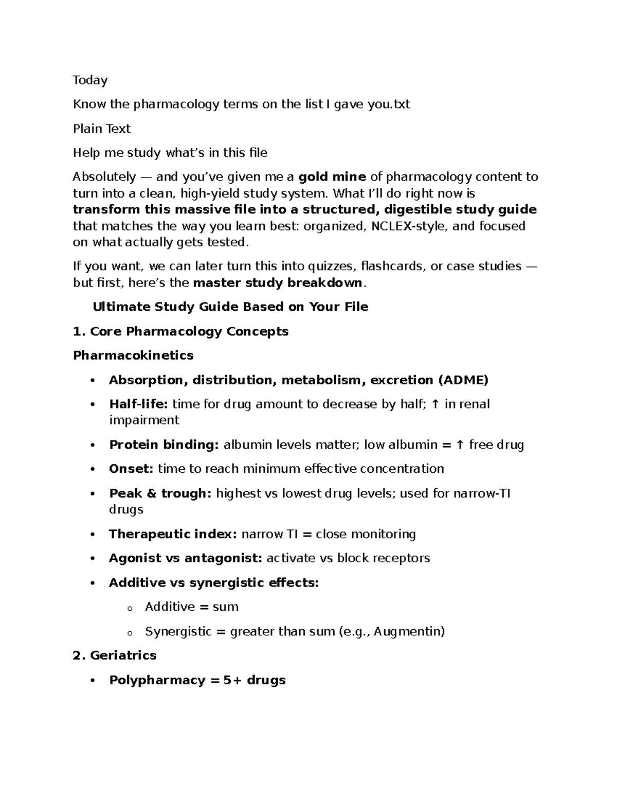 Pharm 101: Comprehensive Study Guide for Exam 1 - Studocu