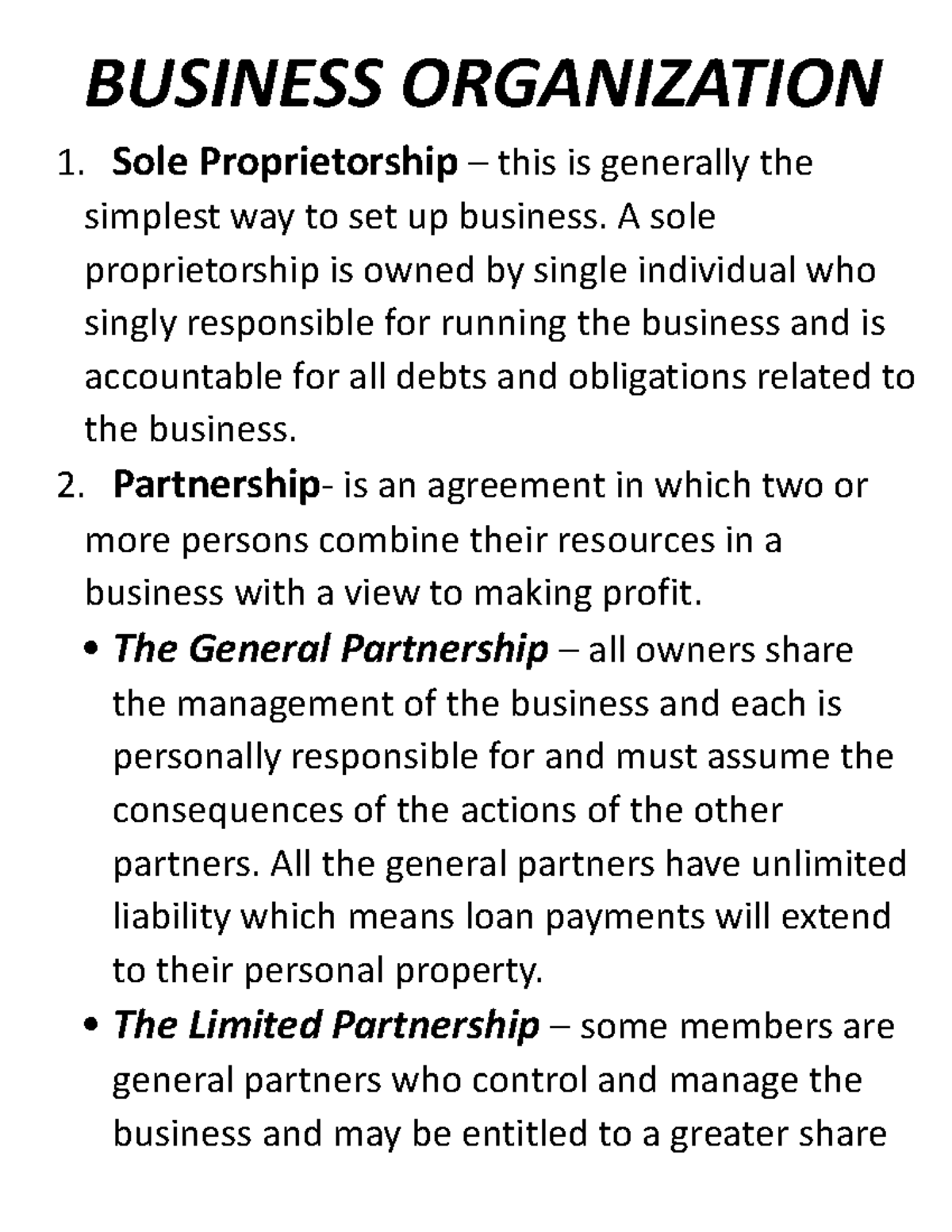 BUS 101: Business Organization & SWOT Analysis Overview - Studocu