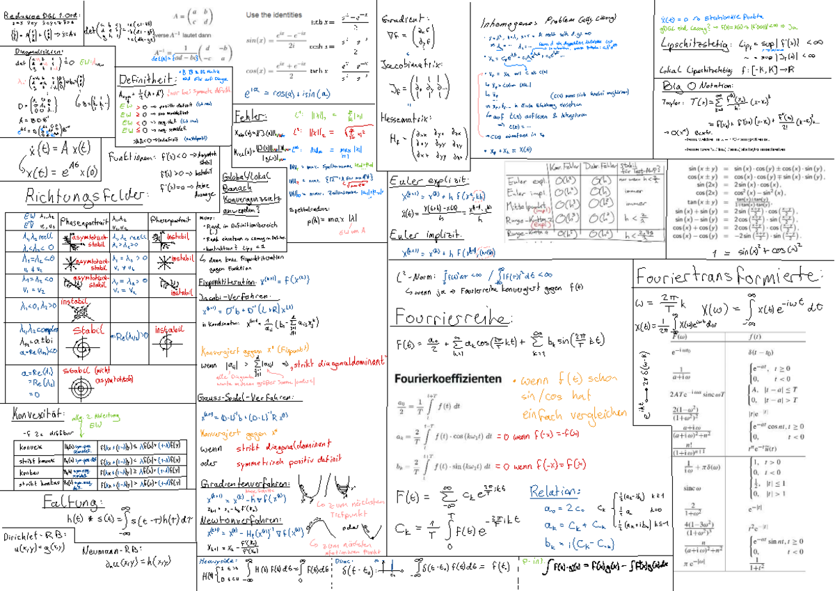 DGL Cheatsheet: Diagonalisation, Stability & Taylor Series - Studocu