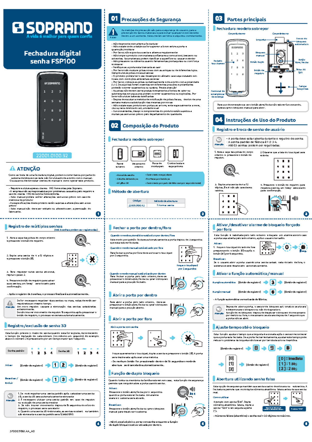 SORSI SOT クラニアルマニュアル Manual de Instruções da Fechadura Digital Soprano FSP100 - Studocu