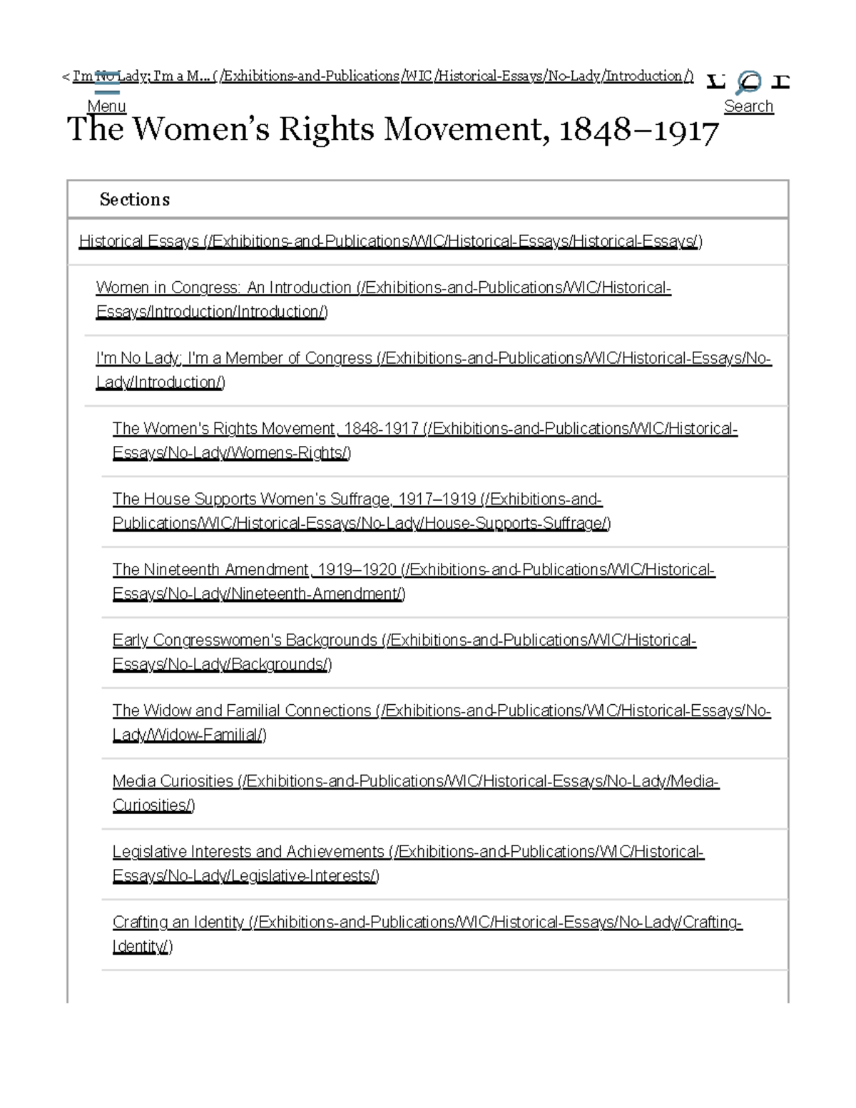 The Women's Rights Movement: Historical Essays on Suffrage (HIST 101 ...